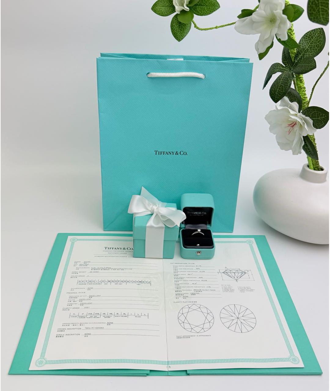 TIFFANY&CO Белое платиновое кольцо, фото 2