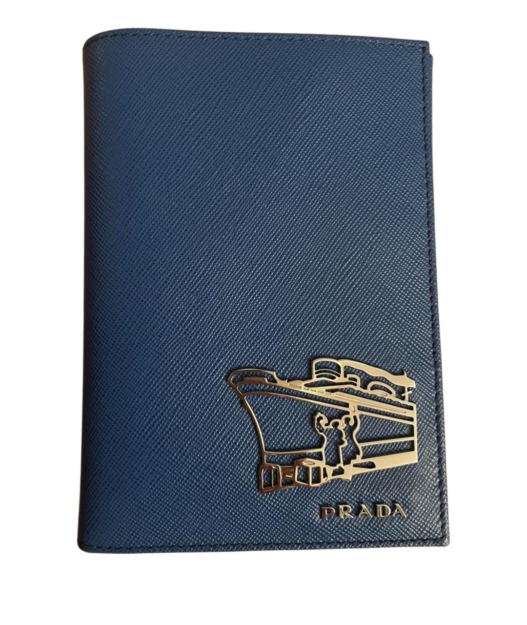 PRADA Синий кожаный кардхолдер, фото 1