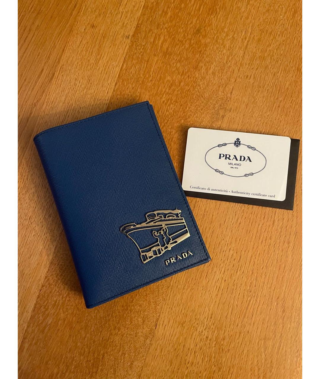 PRADA Синий кожаный кардхолдер, фото 5