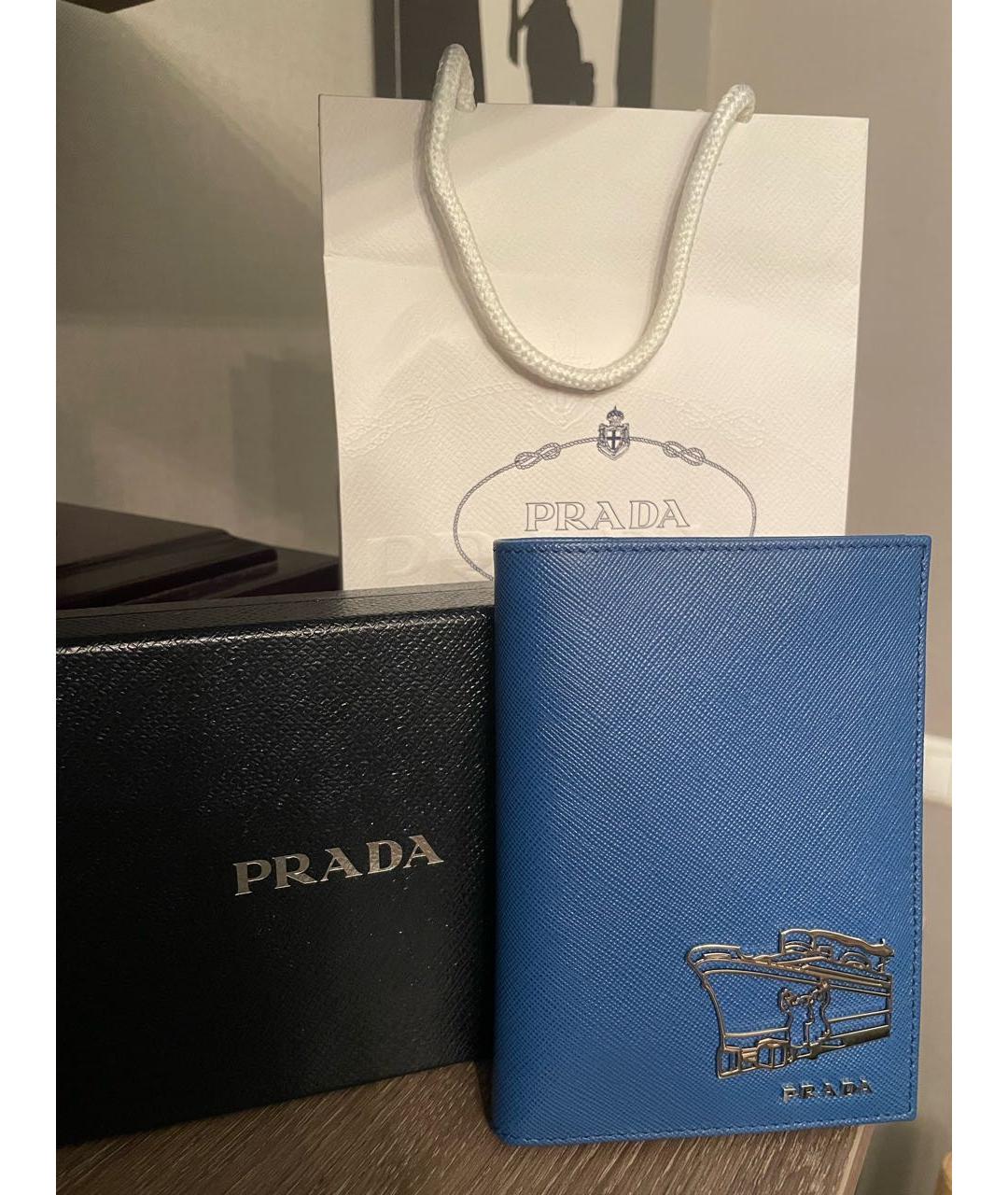 PRADA Синий кожаный кардхолдер, фото 6