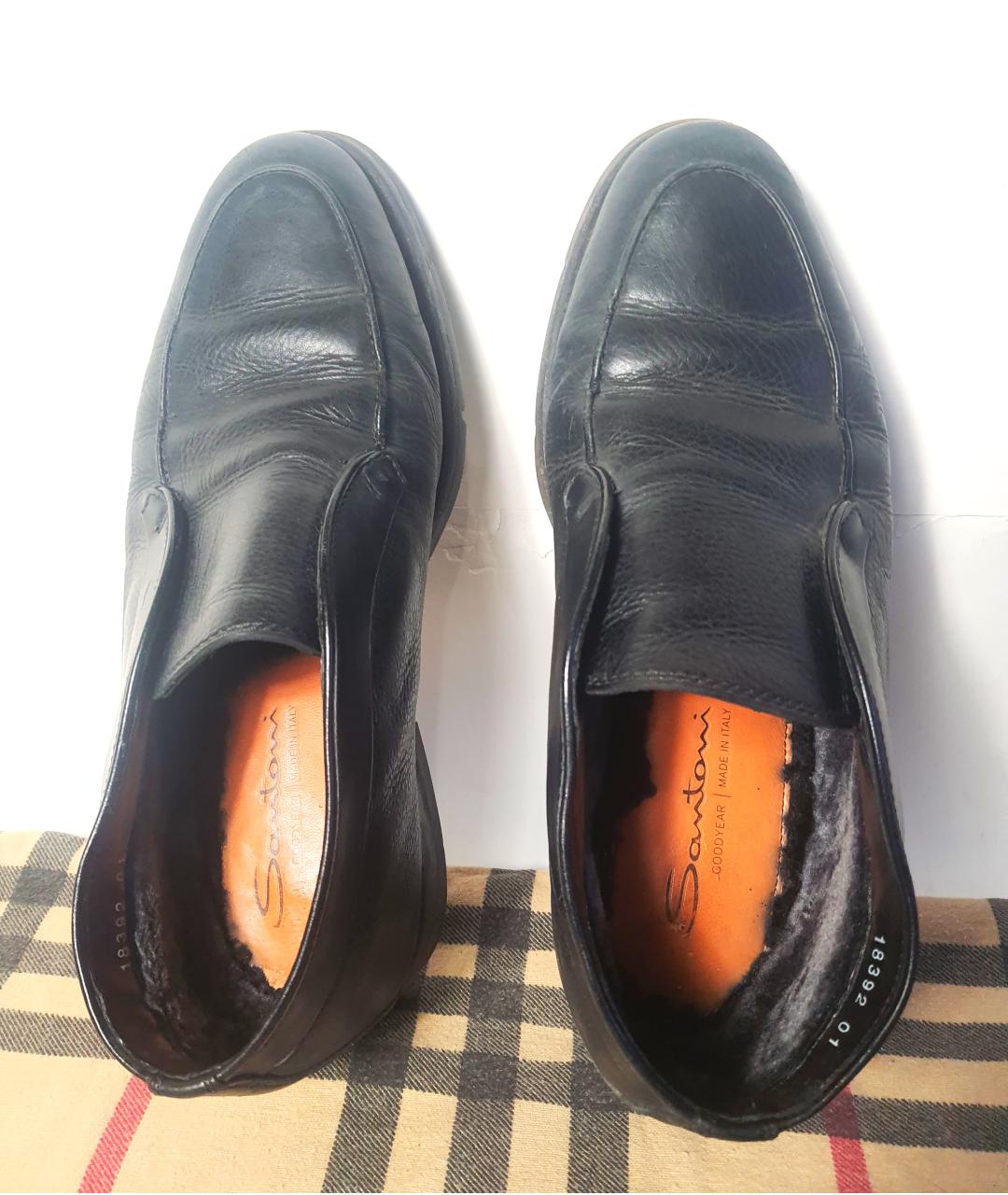 SANTONI Черные кожаные низкие ботинки, фото 3