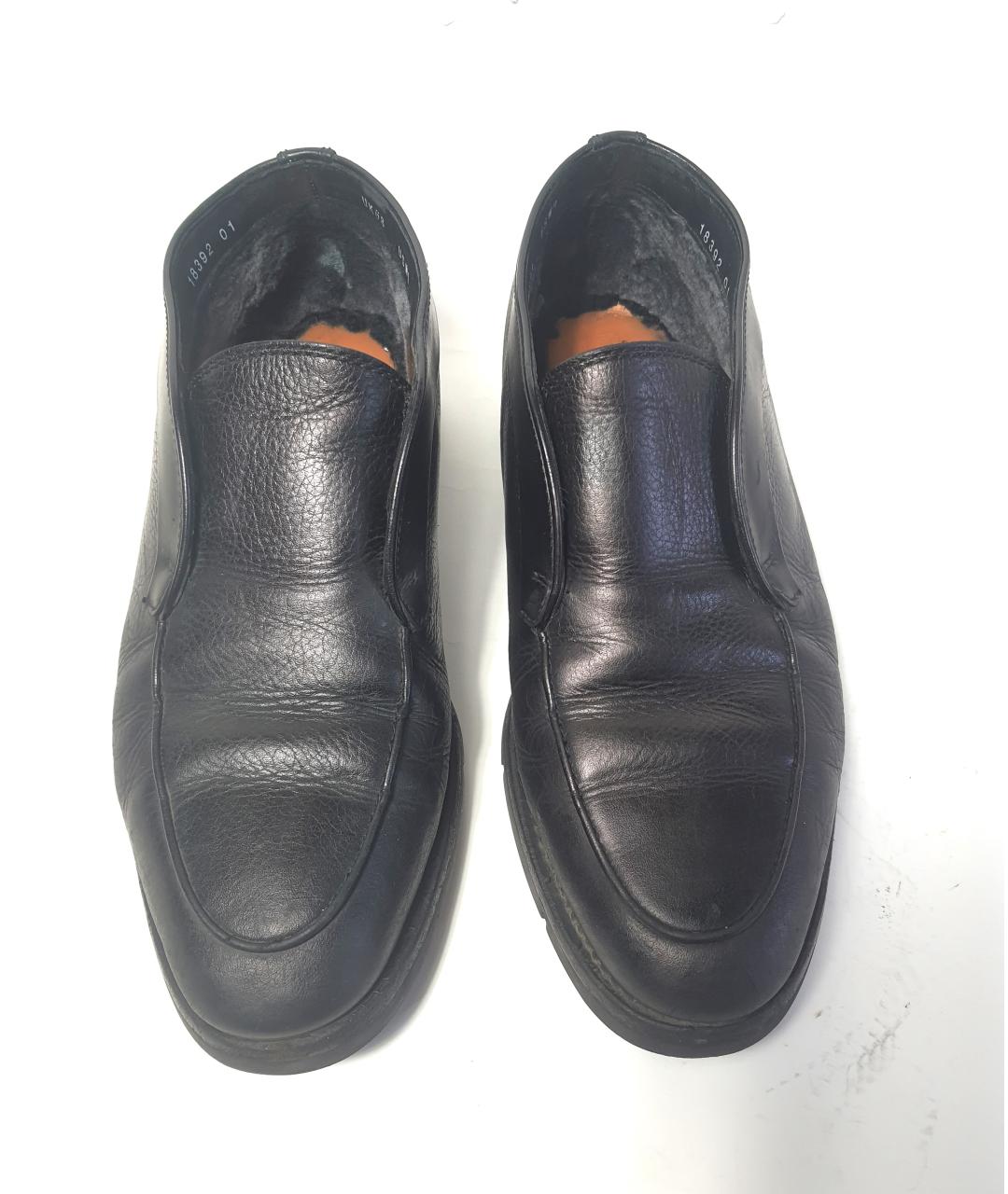 SANTONI Черные кожаные низкие ботинки, фото 2