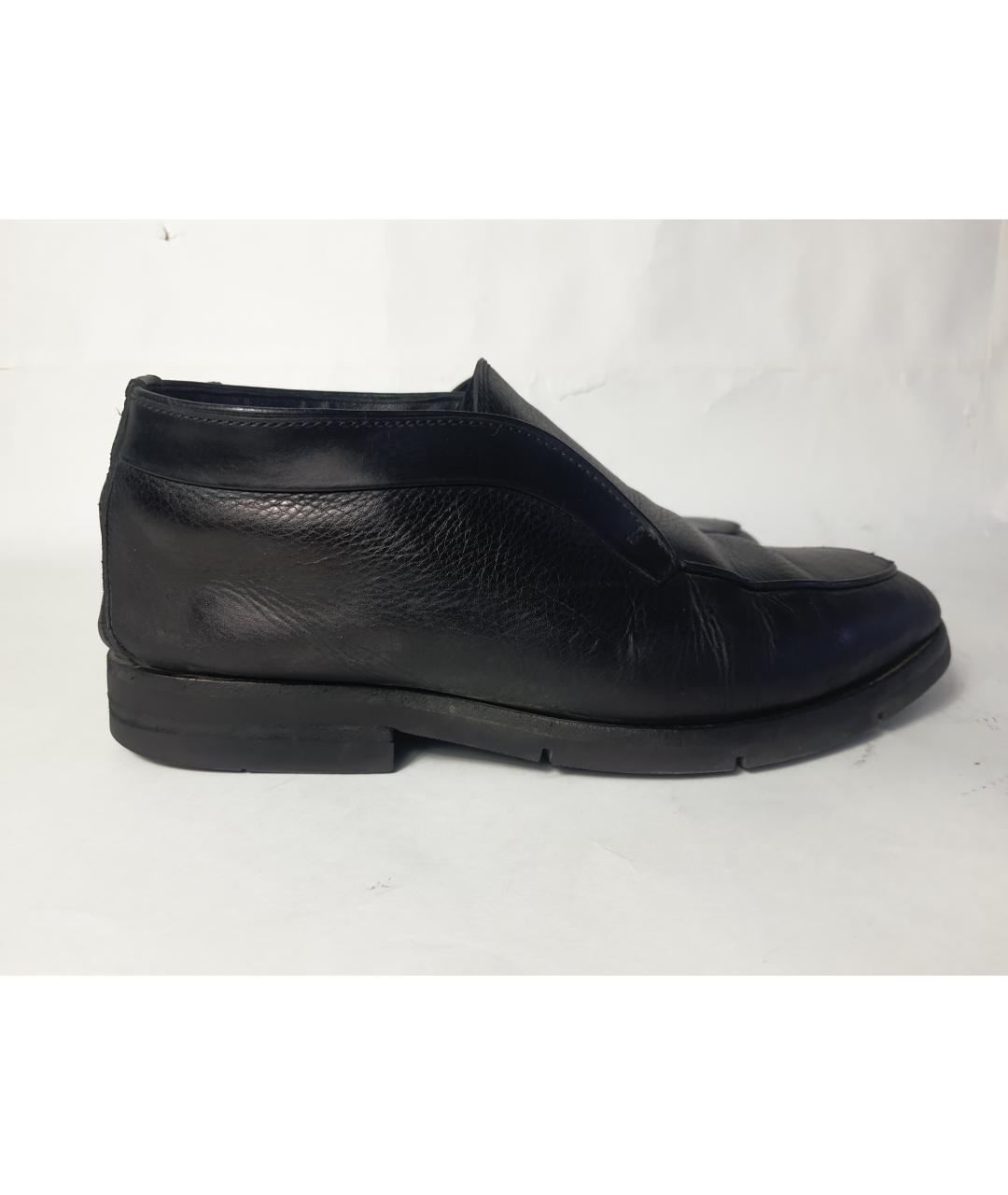 SANTONI Черные кожаные низкие ботинки, фото 10