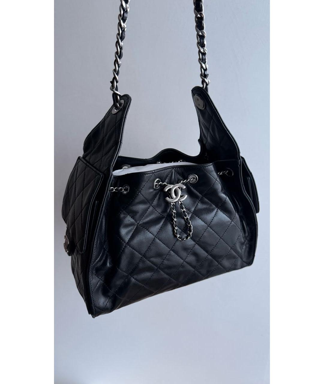 CHANEL Черная кожаная сумка тоут, фото 3