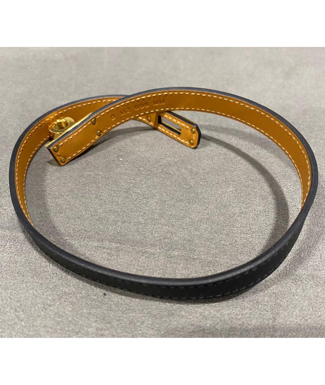 HERMES Черный кожаный чокер, фото 3