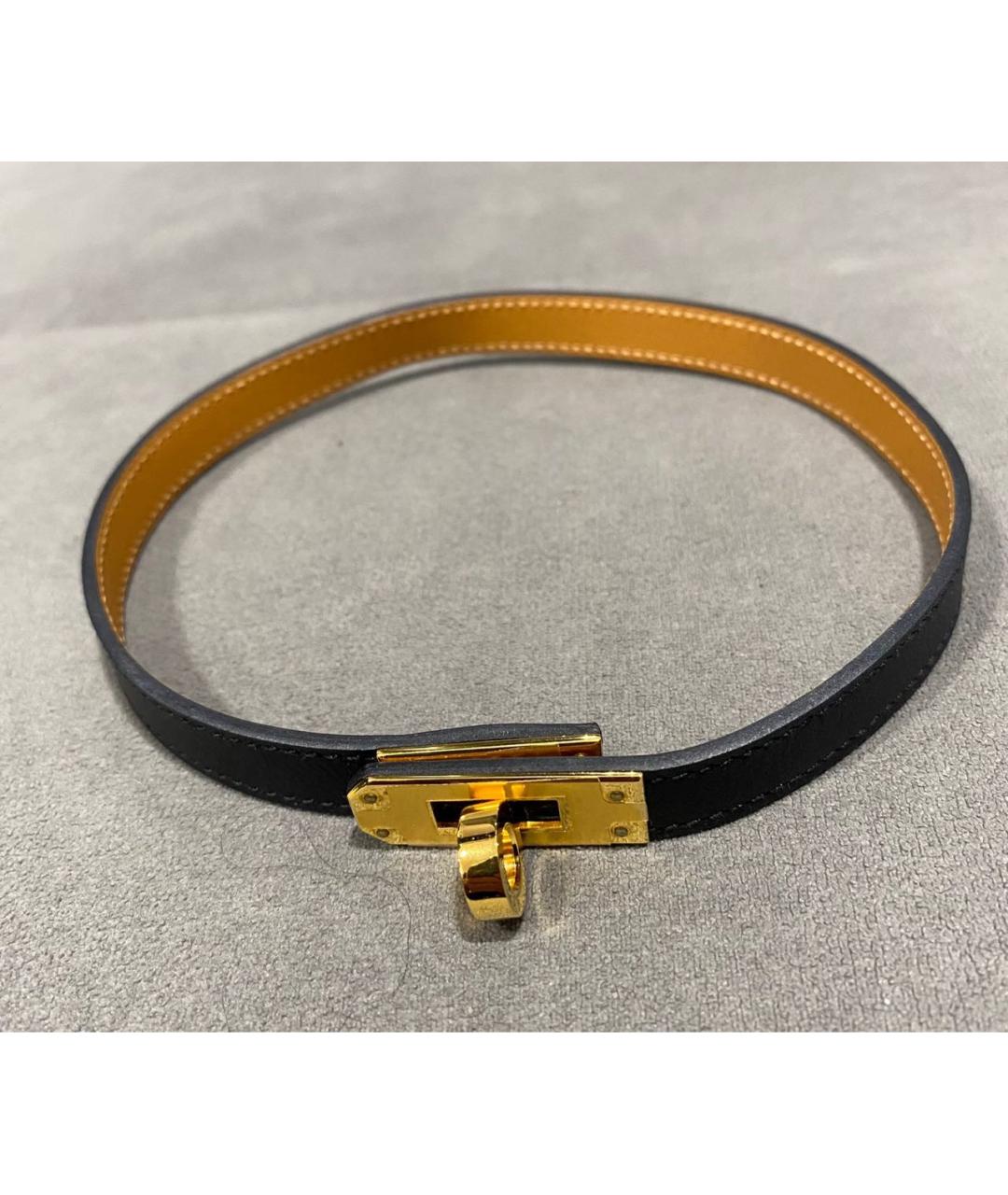 HERMES Черный кожаный чокер, фото 4