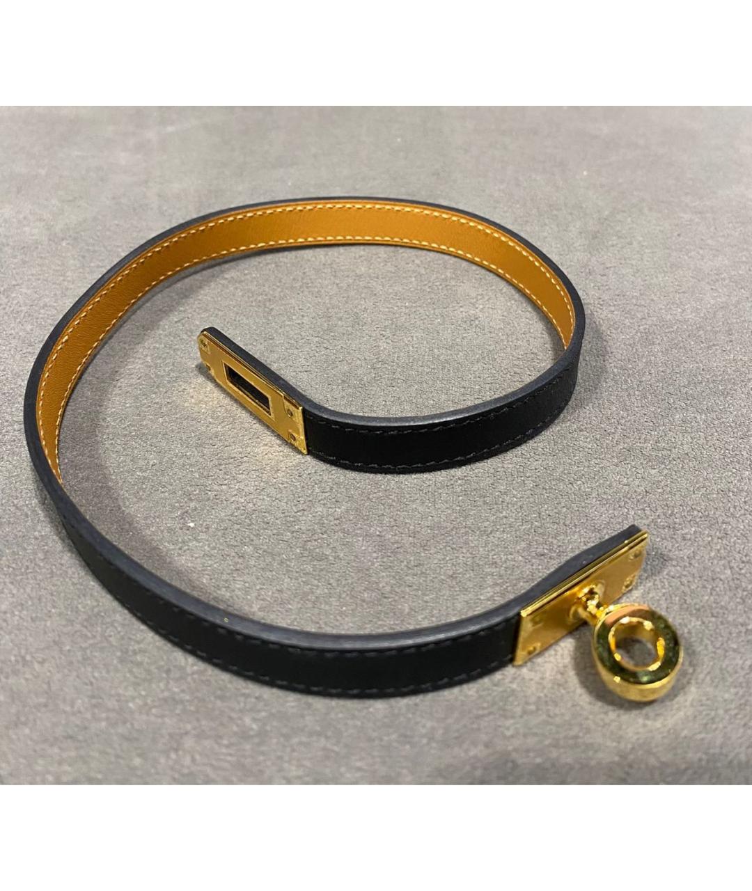 HERMES Черный кожаный чокер, фото 2