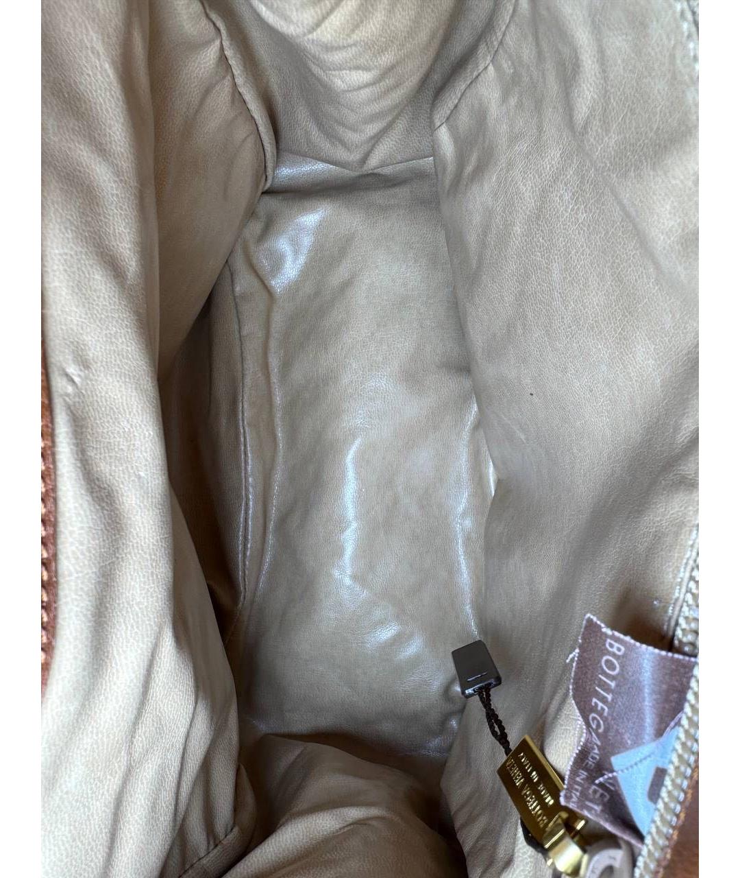 BOTTEGA VENETA Коричневая кожаная сумка через плечо, фото 4