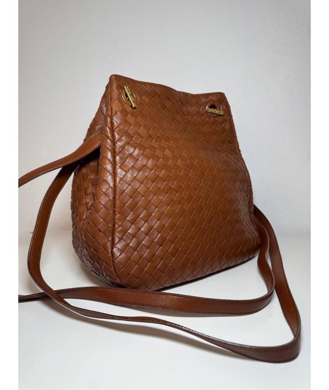 BOTTEGA VENETA Коричневая кожаная сумка через плечо, фото 2