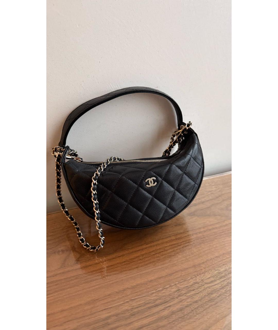 CHANEL Черная кожаная сумка через плечо, фото 4