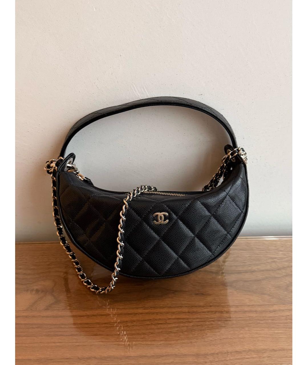 CHANEL Черная кожаная сумка через плечо, фото 5