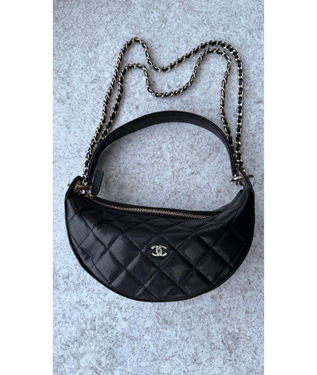 CHANEL Черная кожаная сумка через плечо, фото 2