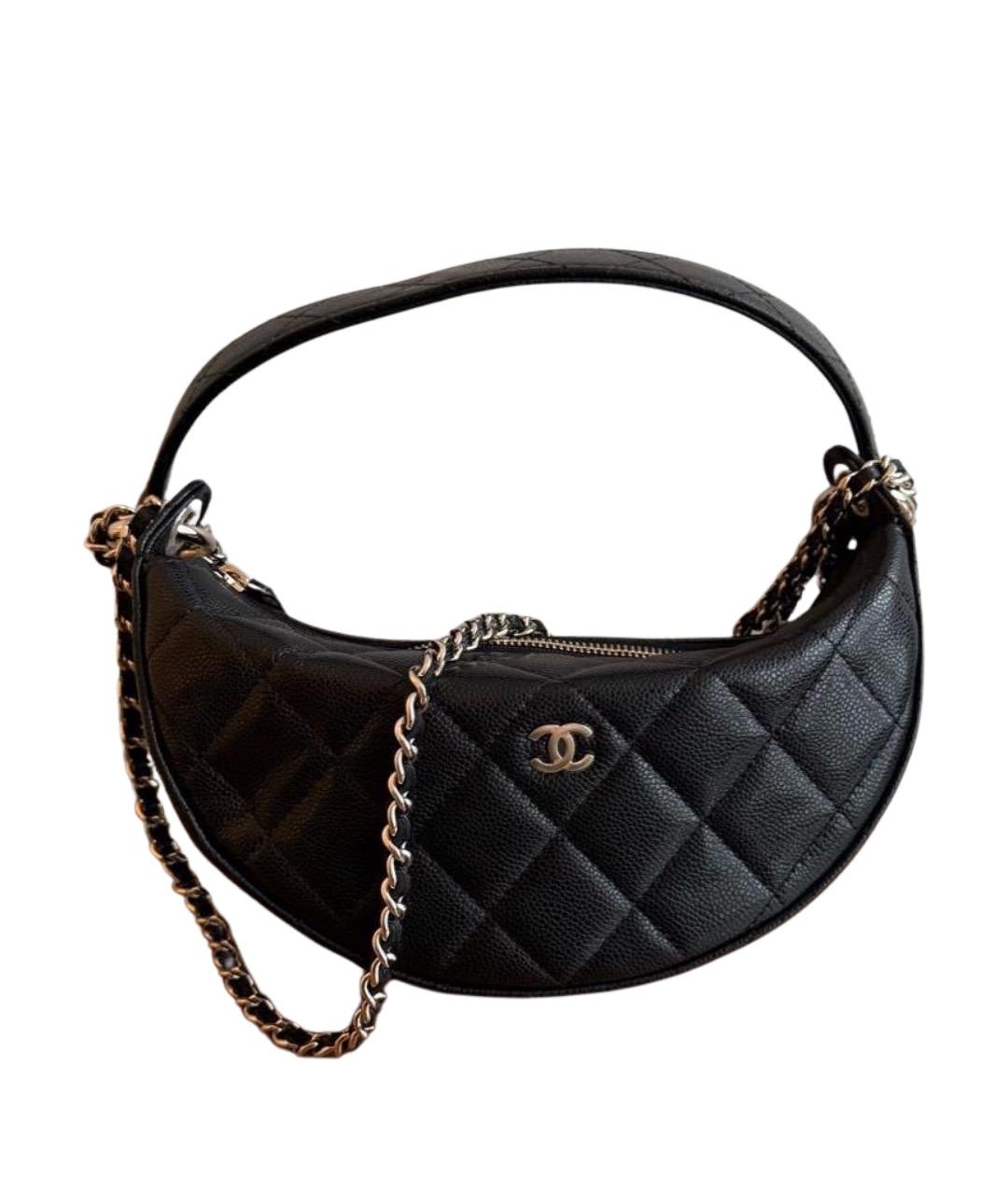 CHANEL Черная кожаная сумка через плечо, фото 1