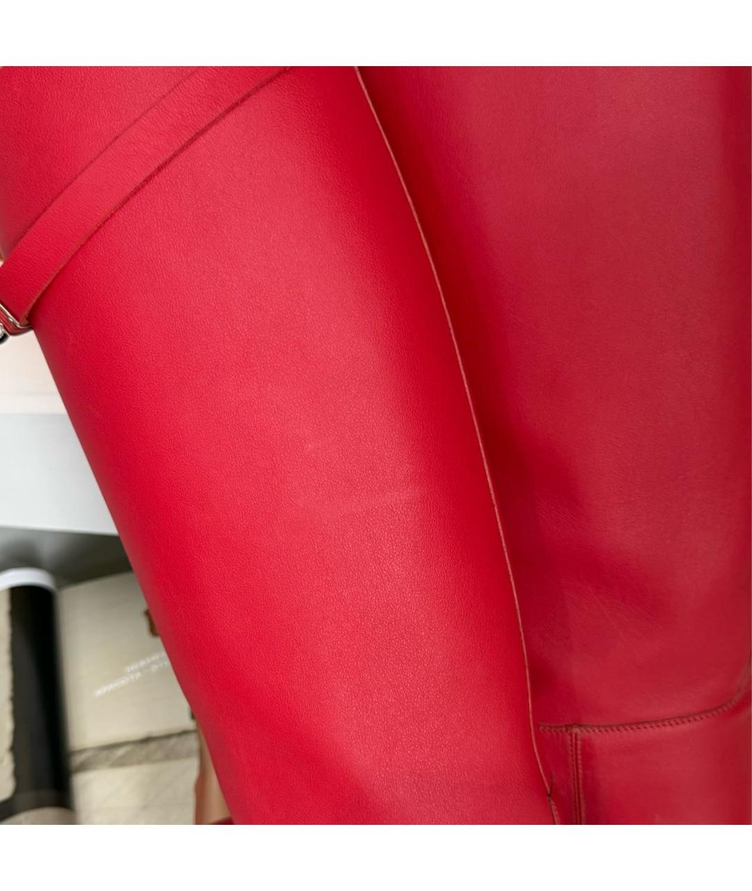 HERMES Красные кожаные сапоги, фото 4