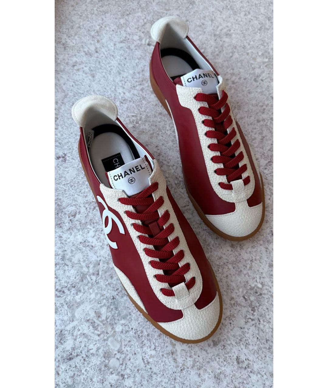 CHANEL Бордовые кеды, фото 2