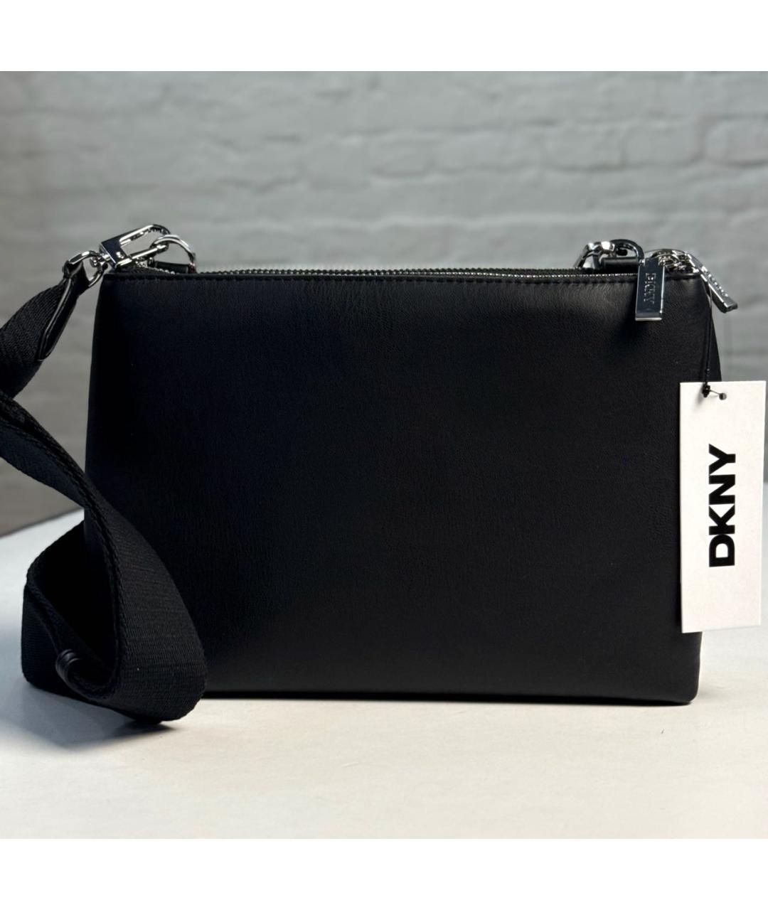 DKNY Черная сумка через плечо из искусственной кожи, фото 3