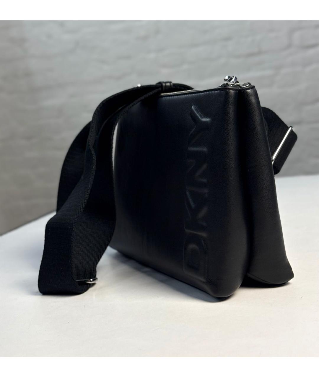 DKNY Черная сумка через плечо из искусственной кожи, фото 2