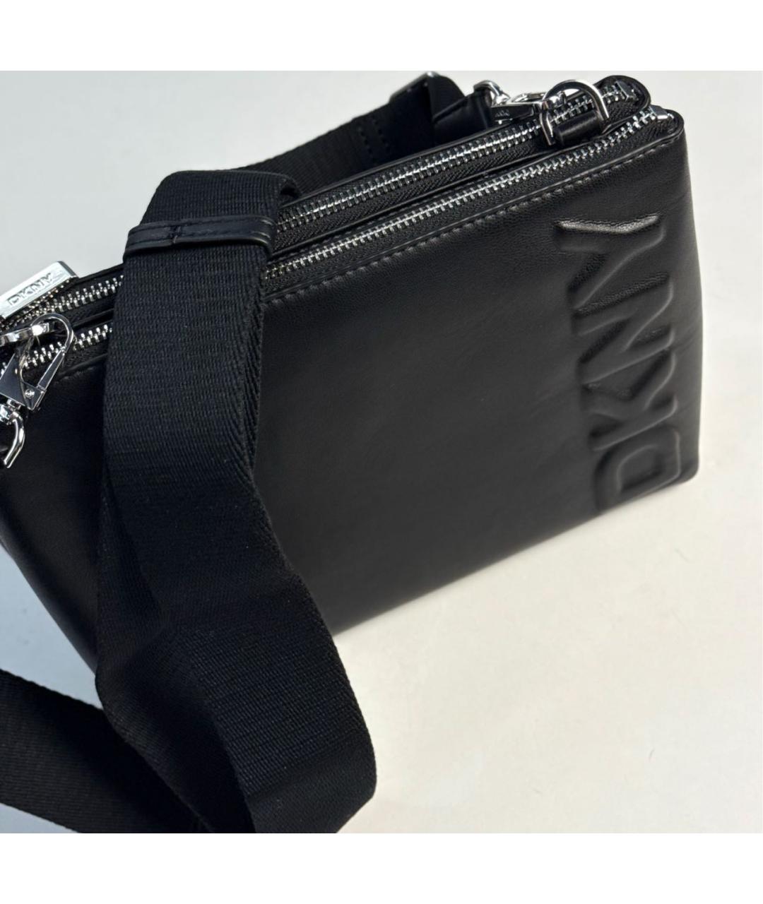 DKNY Черная сумка через плечо из искусственной кожи, фото 7