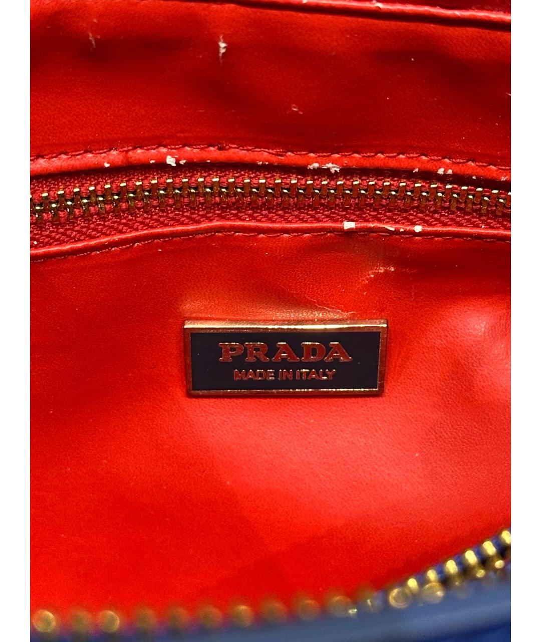 PRADA Синяя кожаная сумка тоут, фото 6