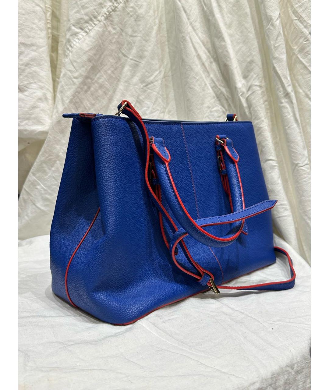 PRADA Синяя кожаная сумка тоут, фото 3