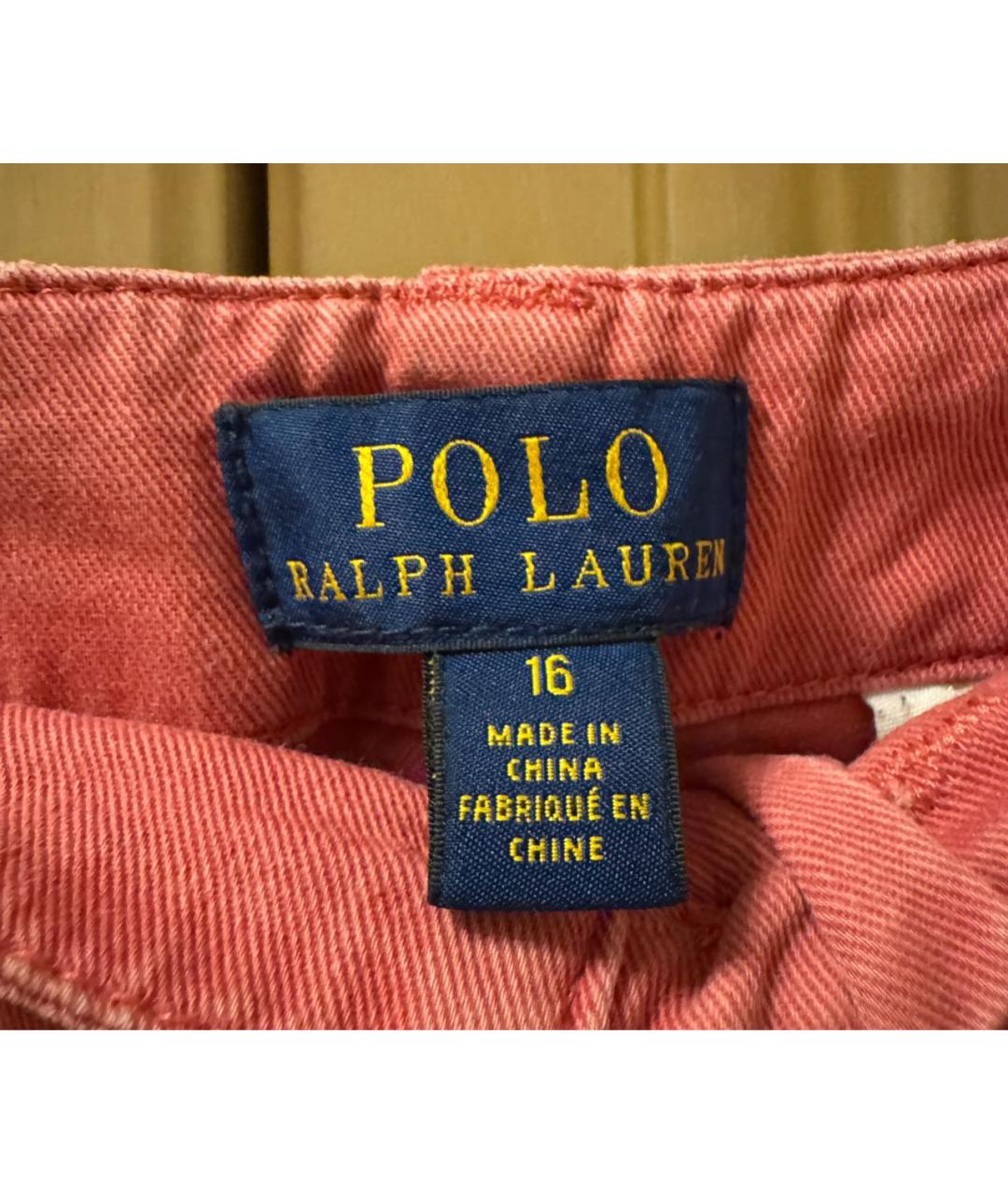 POLO RALPH LAUREN Коралловые хлопковые детские джинсы, фото 5