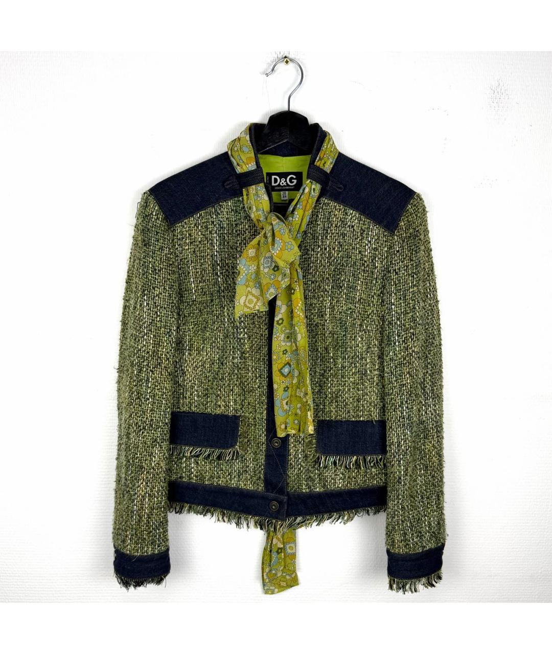 DOLCE&GABBANA Зеленый вискозный жакет/пиджак, фото 5