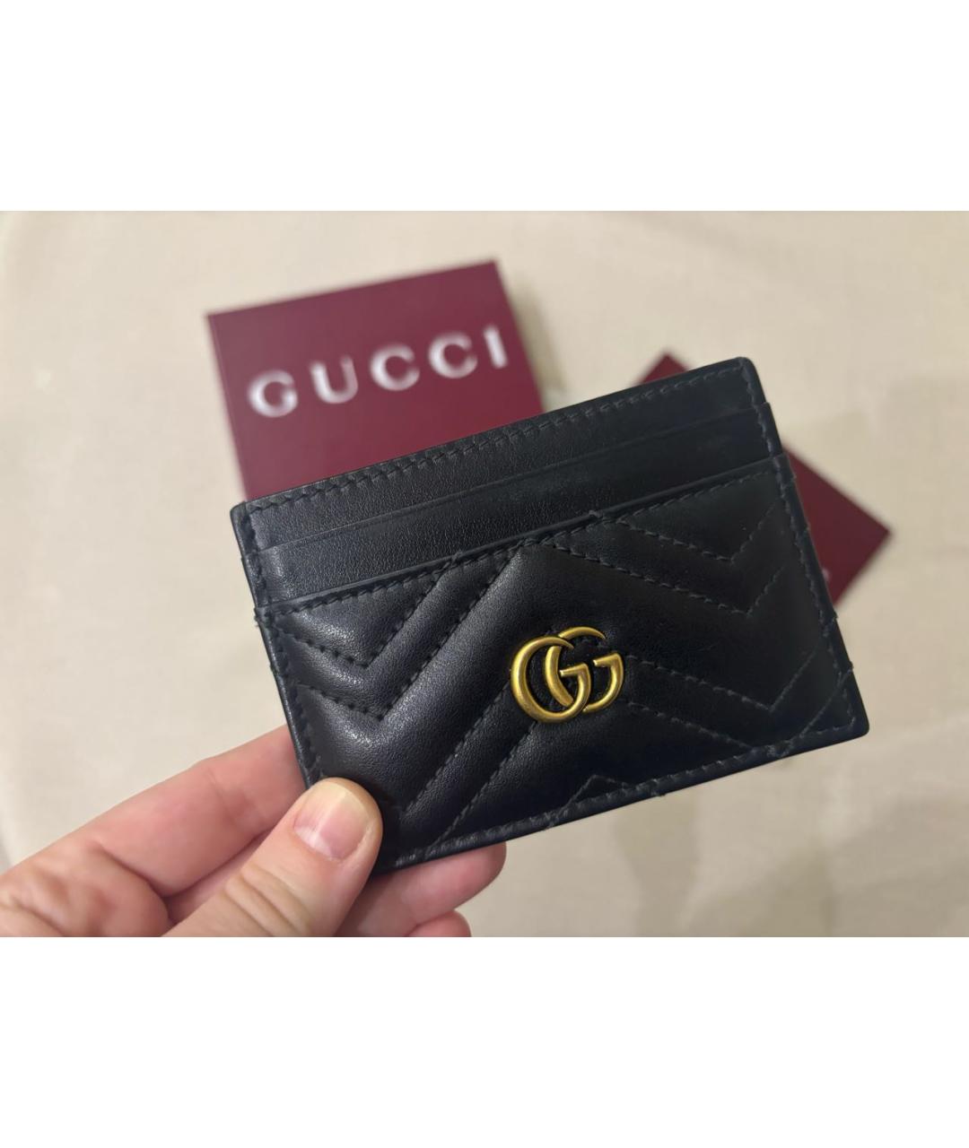 GUCCI Черный кожаный кардхолдер, фото 2