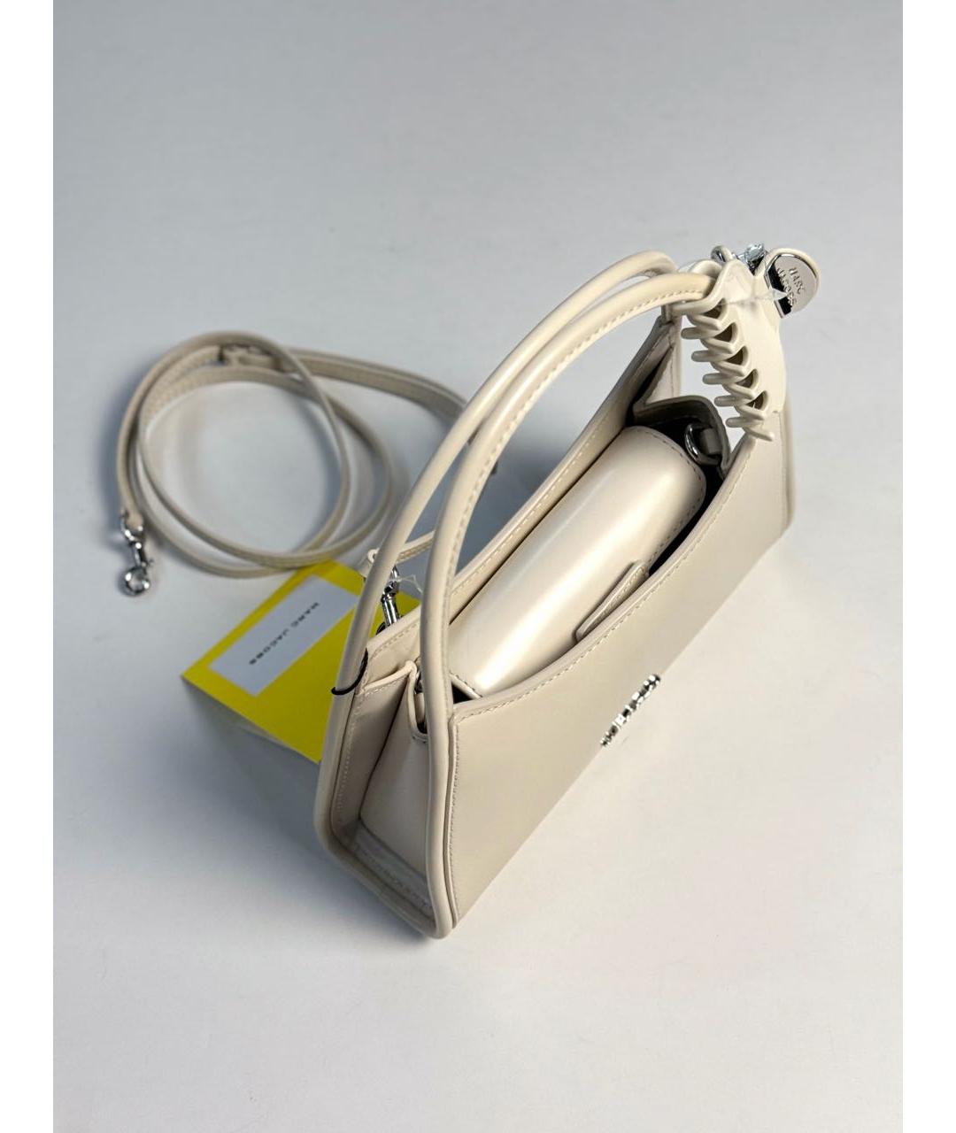 MARC JACOBS Бежевая кожаная сумка с короткими ручками, фото 7