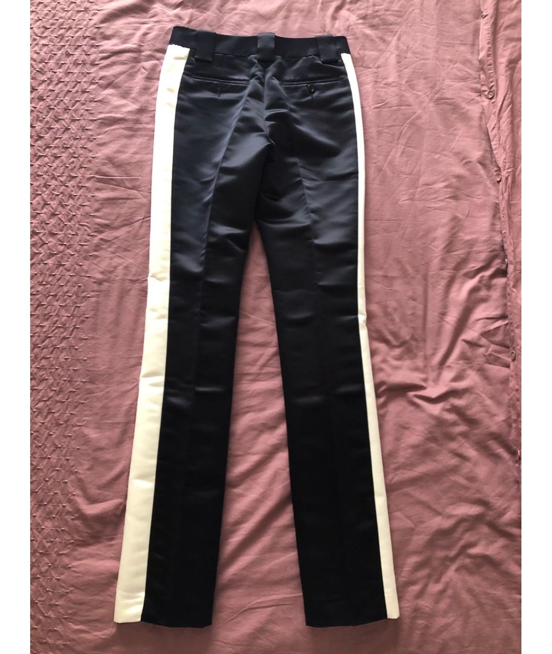 DOLCE&GABBANA Черные атласные прямые брюки, фото 2