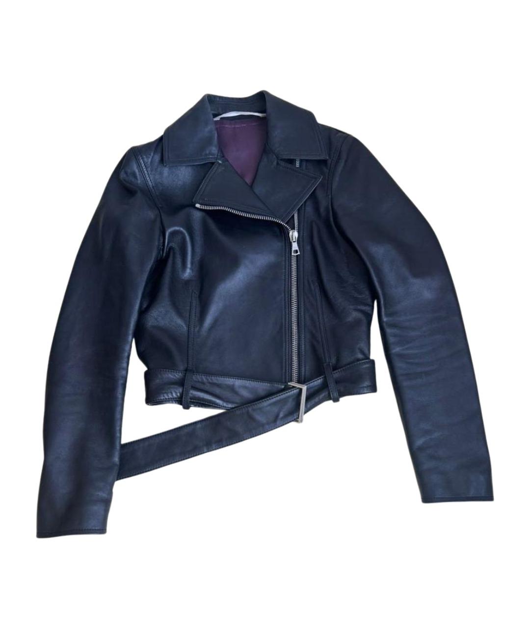 PALM ANGELS Черная кожаная куртка, фото 1