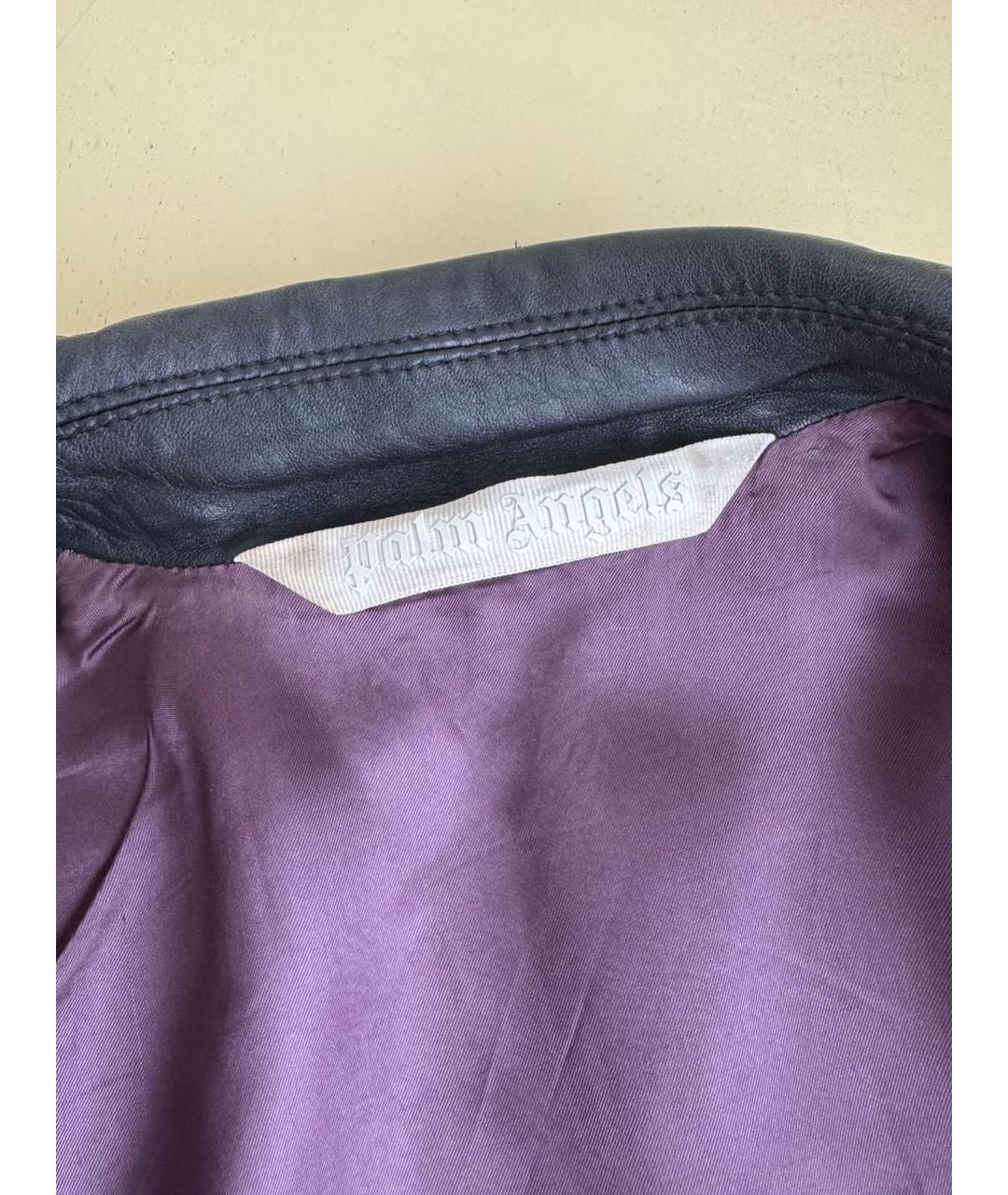 PALM ANGELS Черная кожаная куртка, фото 6