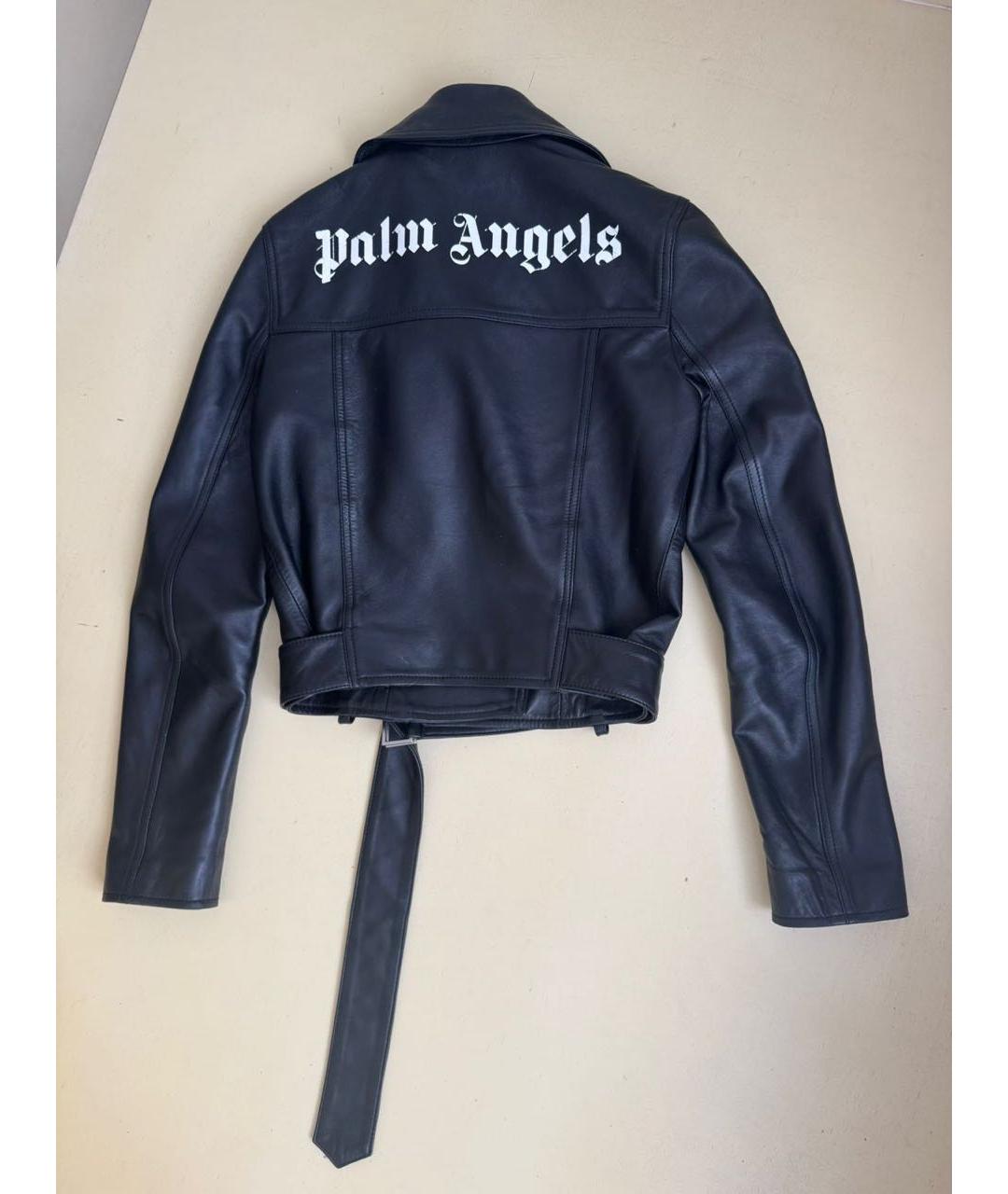 PALM ANGELS Черная кожаная куртка, фото 2