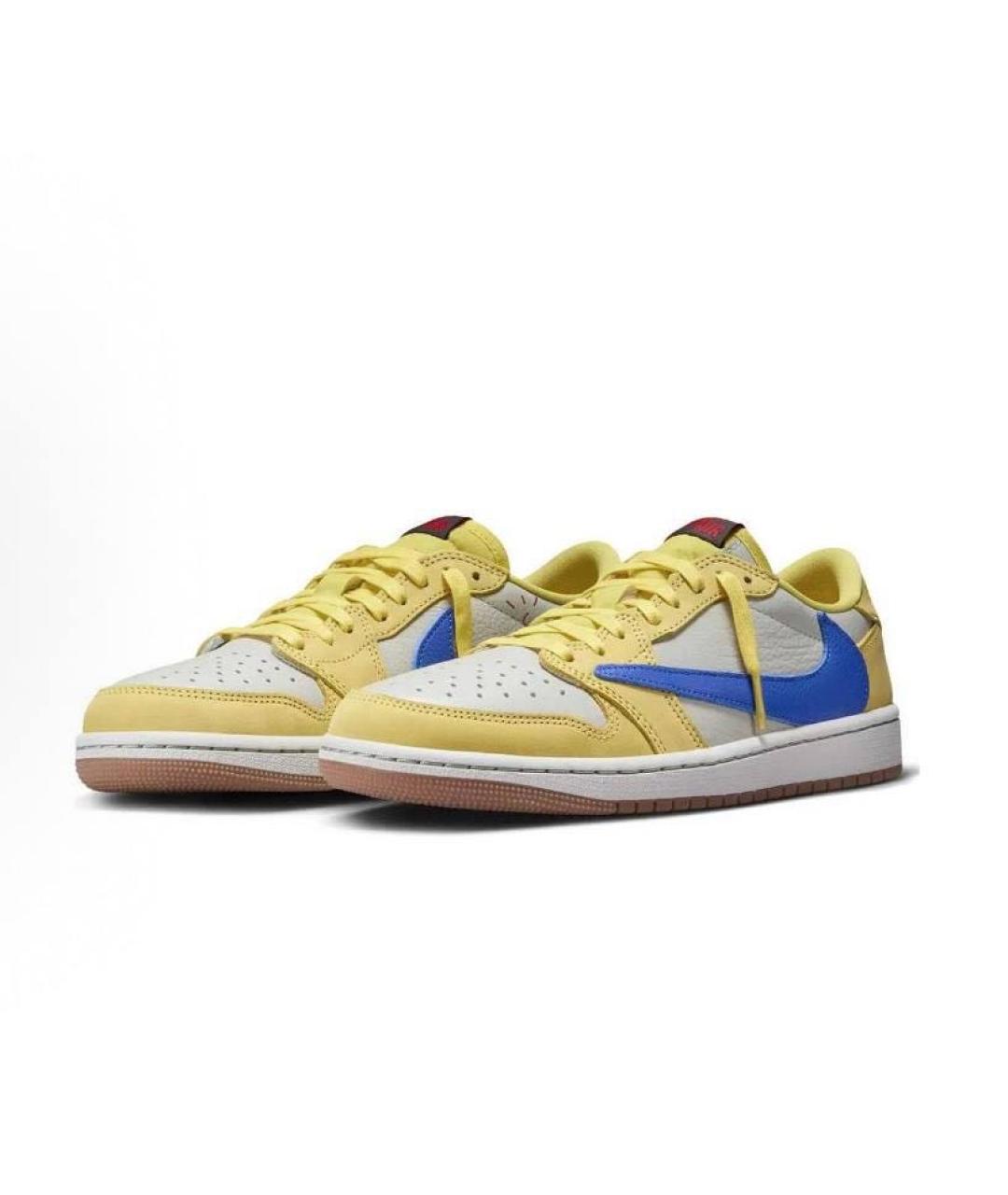 JORDAN Желтые низкие кроссовки / кеды, фото 3