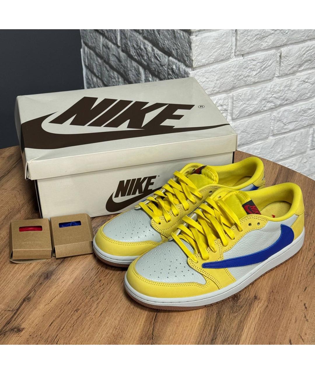 JORDAN Желтые низкие кроссовки / кеды, фото 2