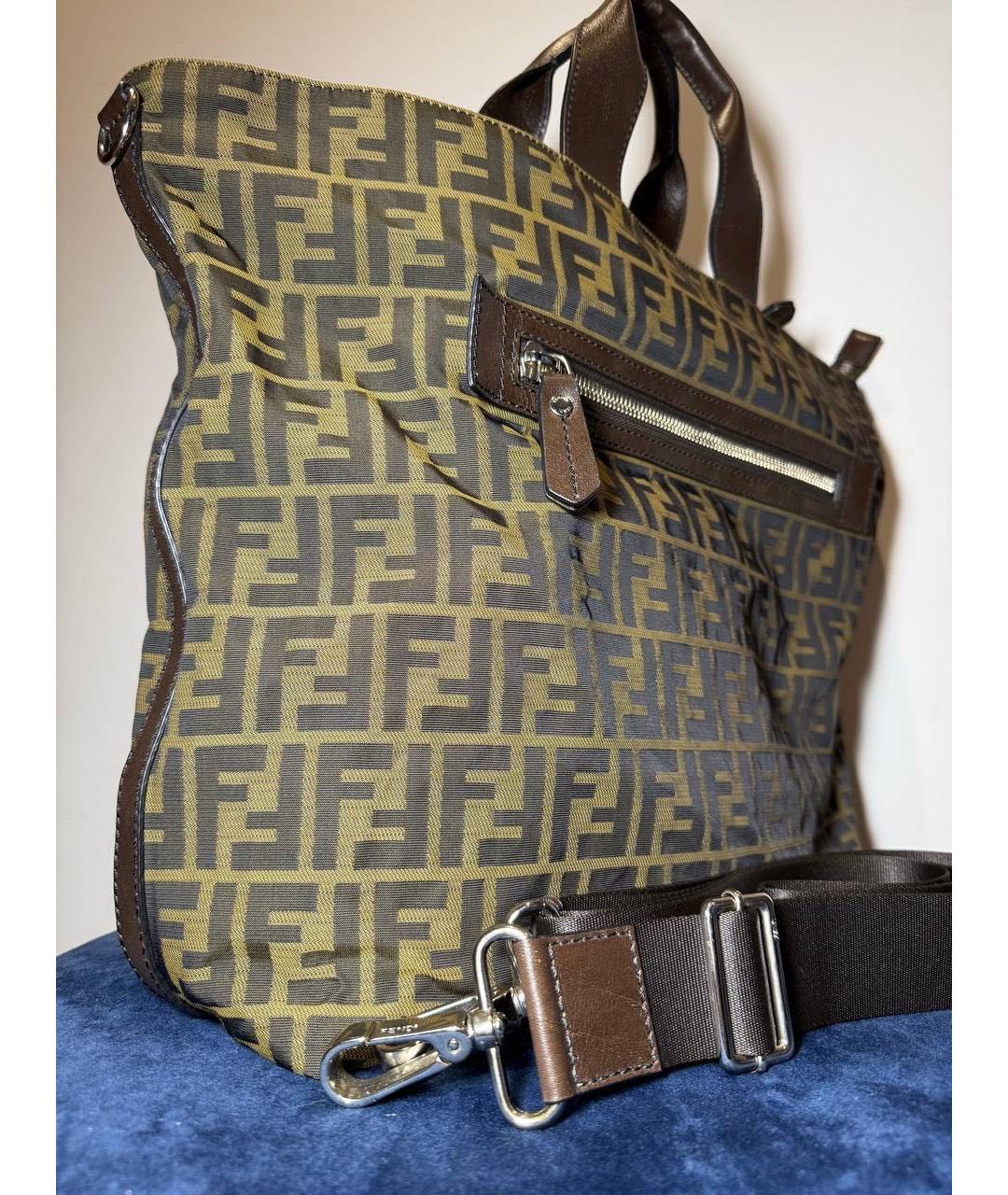 FENDI Хаки сумка тоут, фото 3