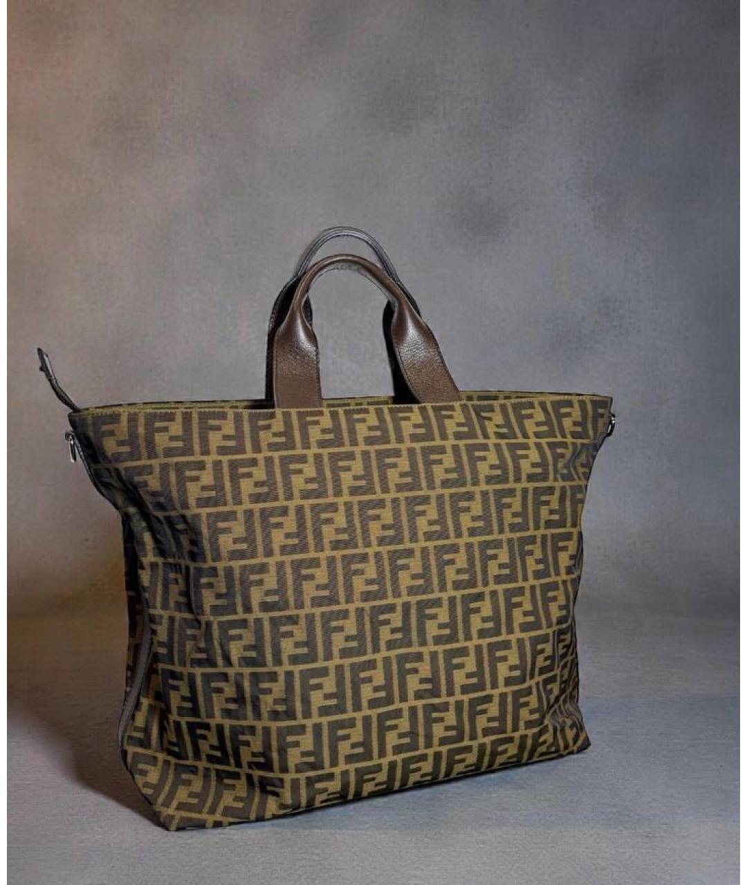 FENDI Хаки сумка тоут, фото 5