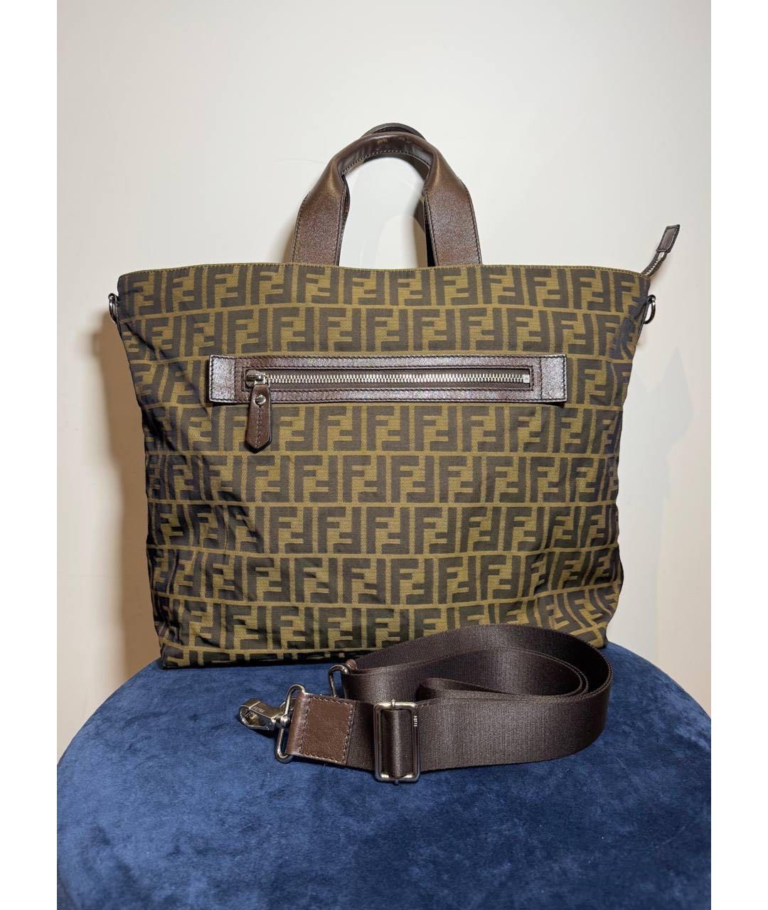 FENDI Хаки сумка тоут, фото 2