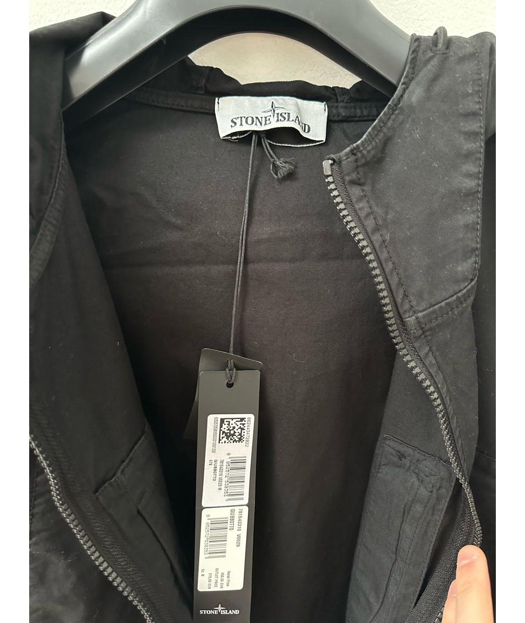 STONE ISLAND Черная хлопковая куртка, фото 3