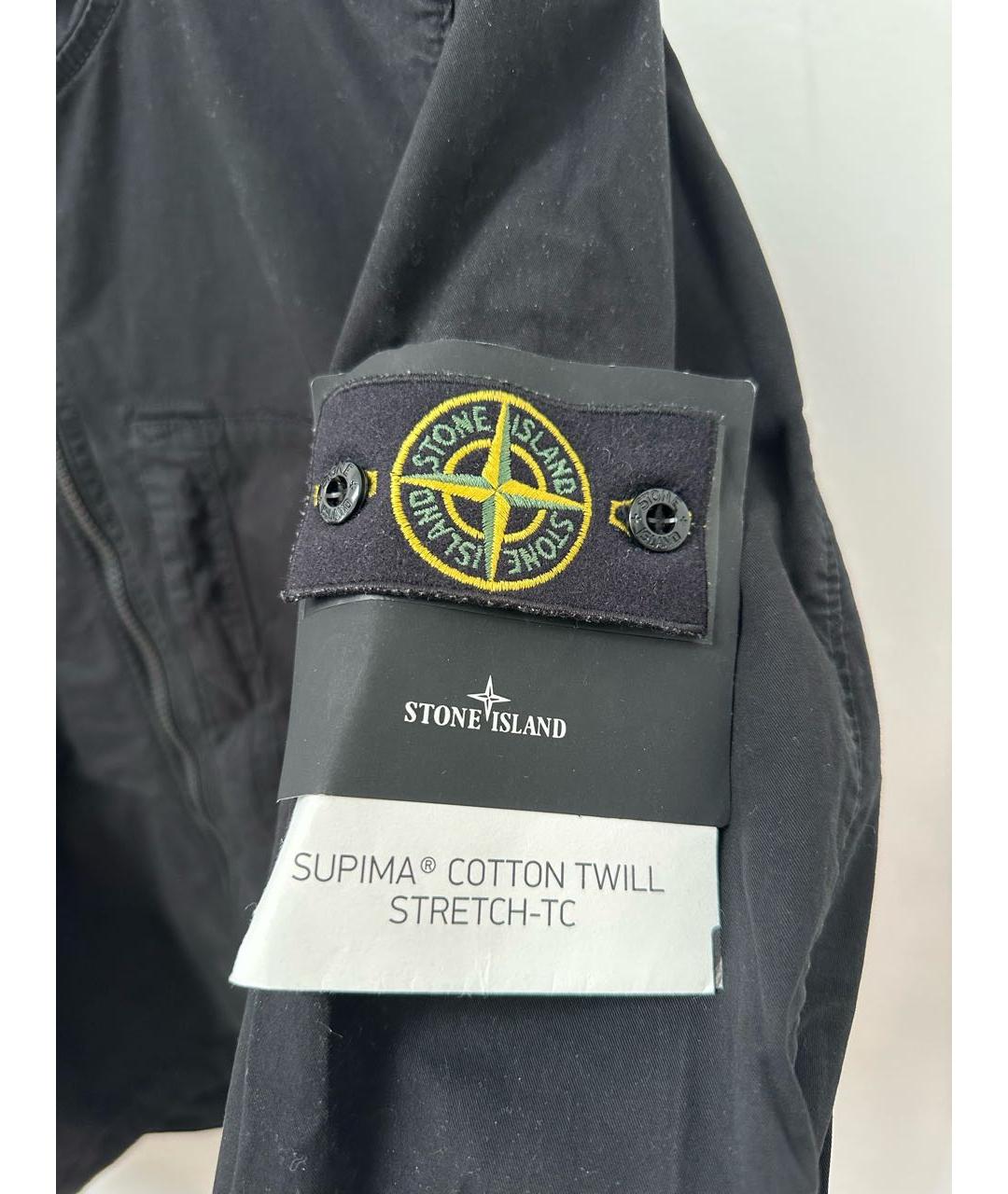 STONE ISLAND Черная хлопковая куртка, фото 4