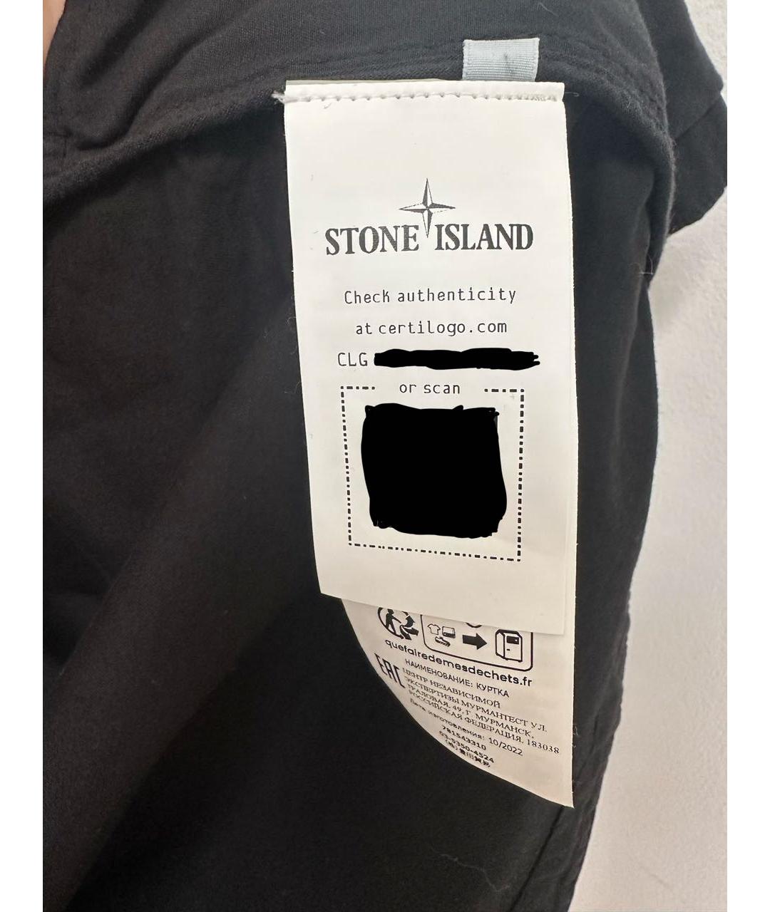 STONE ISLAND Черная хлопковая куртка, фото 6
