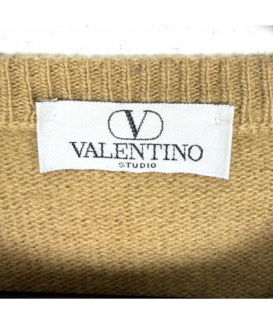 VALENTINO Бежевый шерстяной джемпер / свитер, фото 4