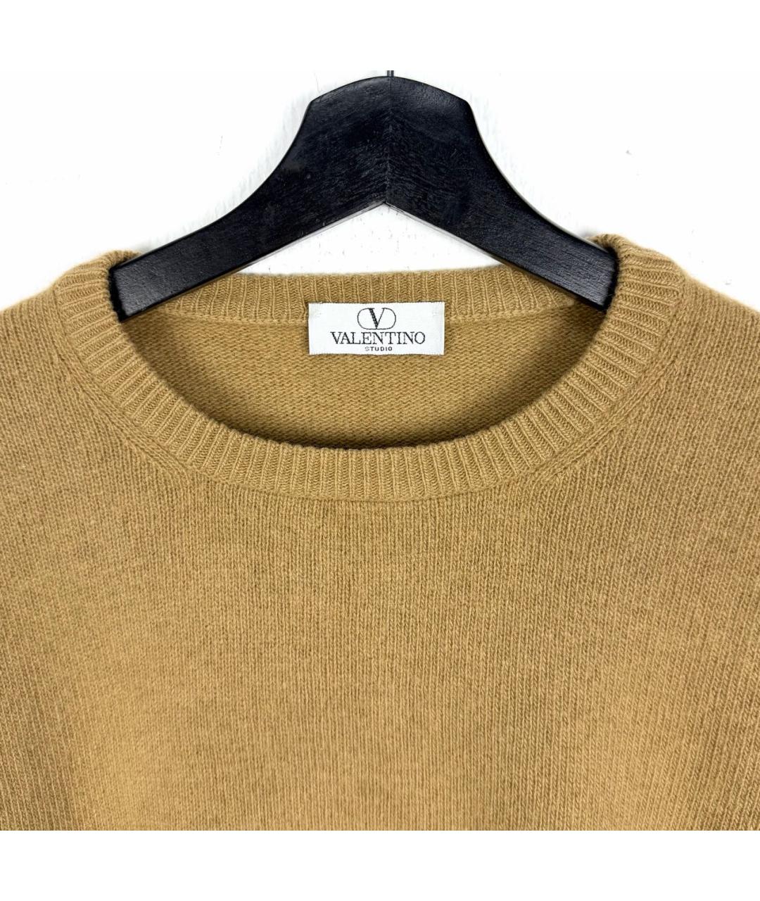 VALENTINO Бежевый шерстяной джемпер / свитер, фото 2