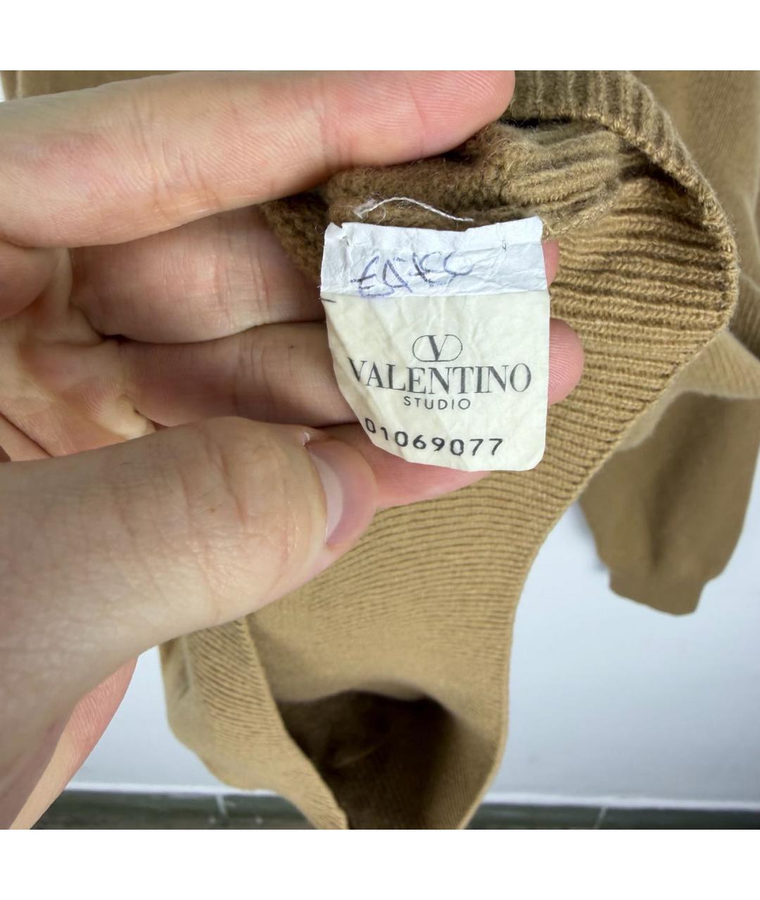 VALENTINO Бежевый шерстяной джемпер / свитер, фото 5