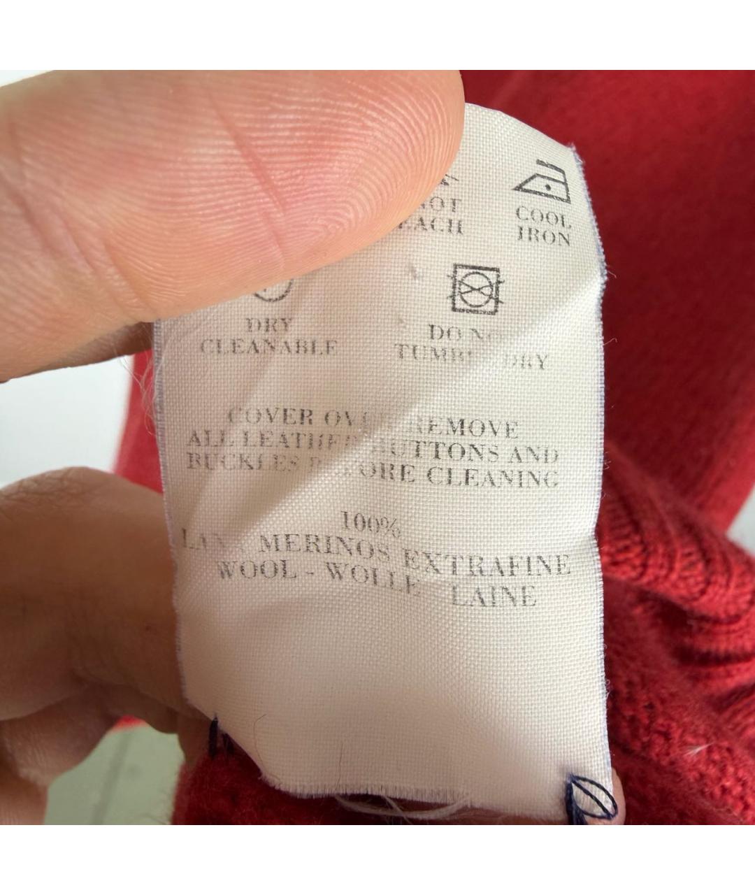 BURBERRY Бордовый шерстяной джемпер / свитер, фото 6