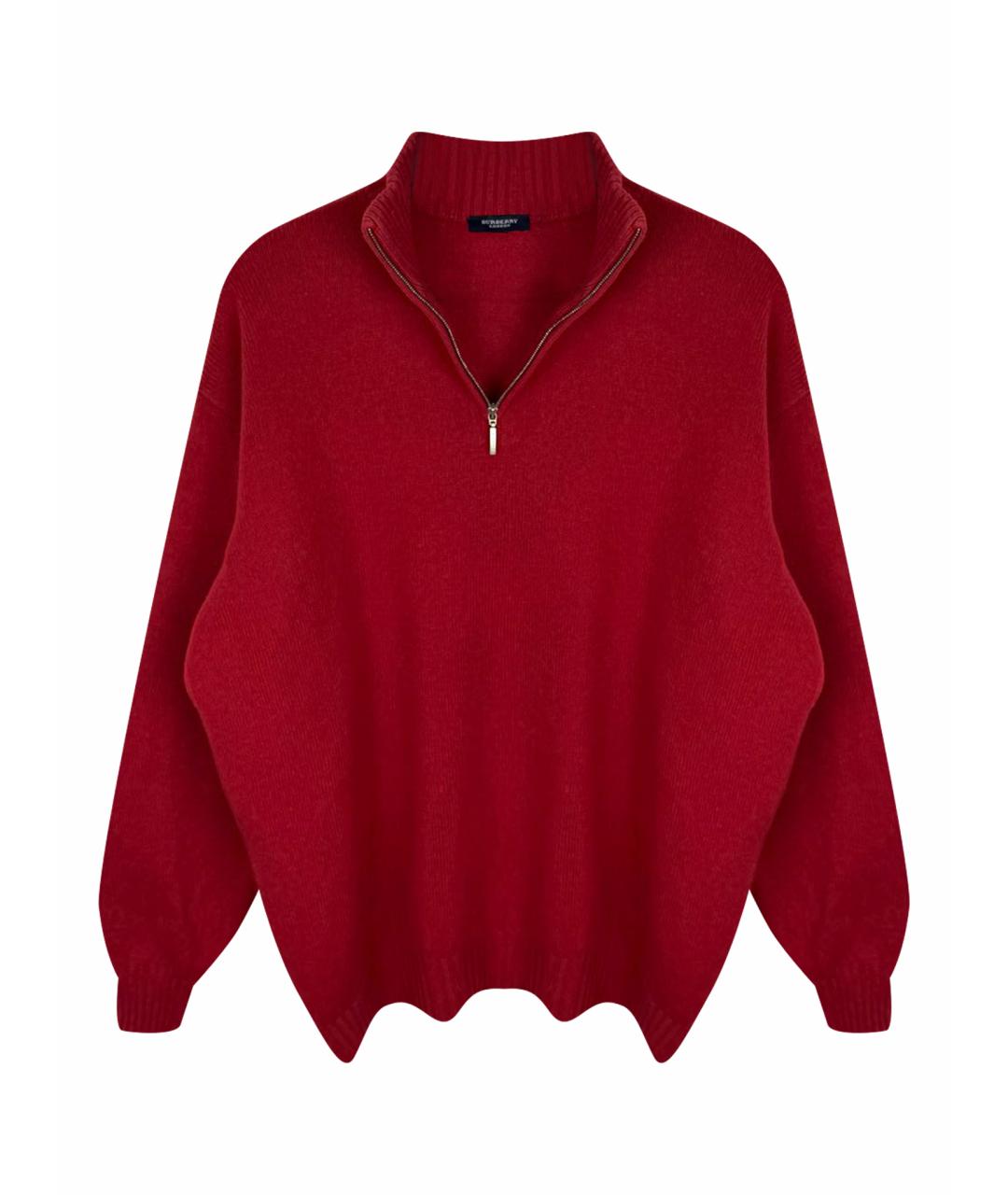 BURBERRY Бордовый шерстяной джемпер / свитер, фото 1