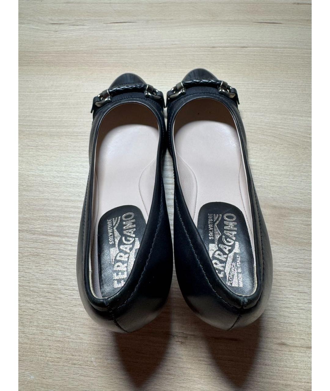 FERRAGAMO Черные туфли из искусственной кожи, фото 3