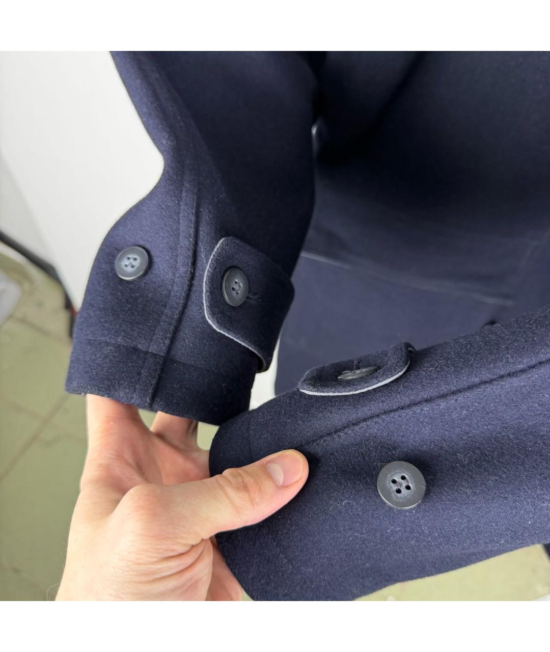 ZEGNA Синее шерстяное пальто, фото 6