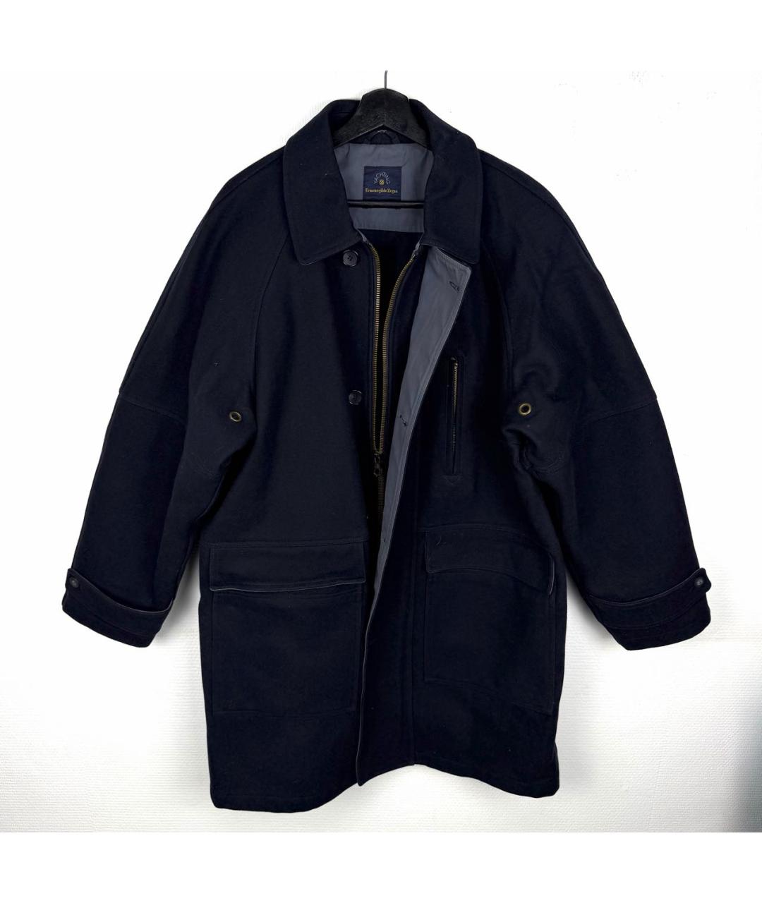 ZEGNA Синее шерстяное пальто, фото 9