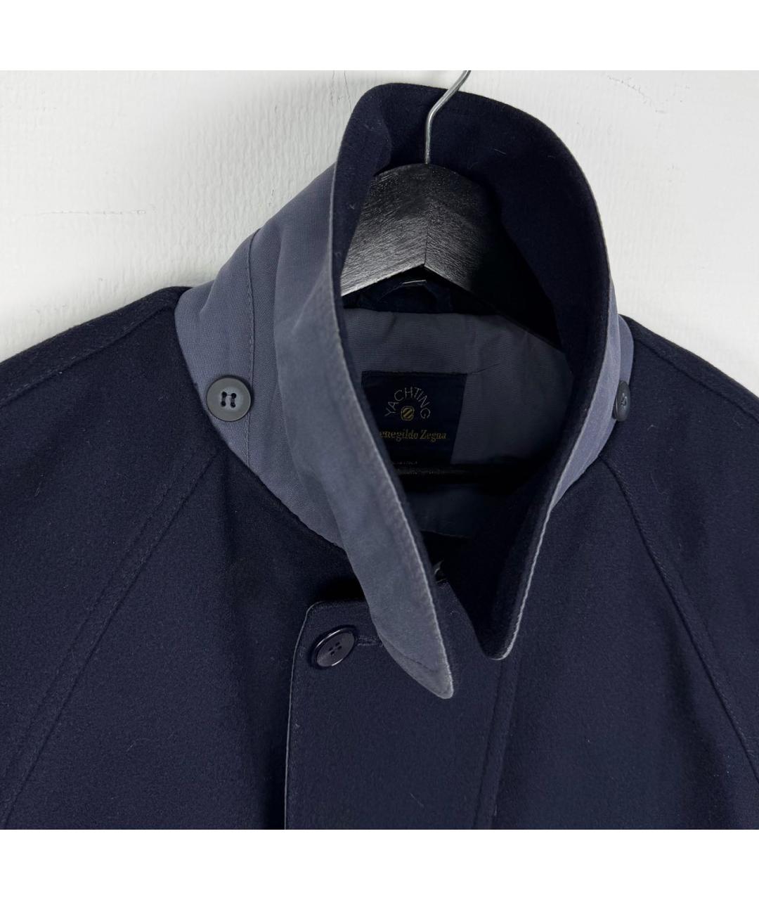 ZEGNA Синее шерстяное пальто, фото 3