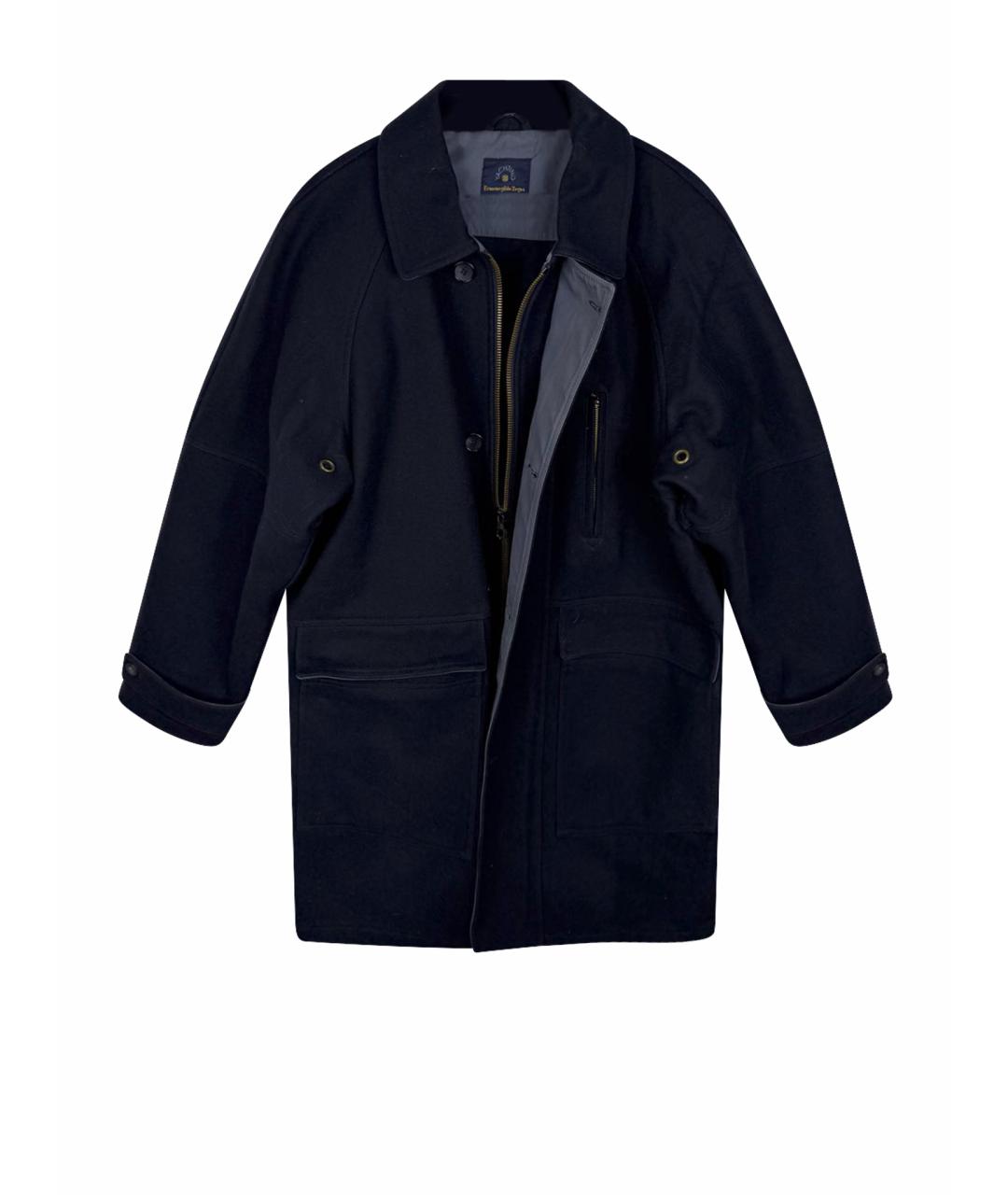 ZEGNA Синее шерстяное пальто, фото 1